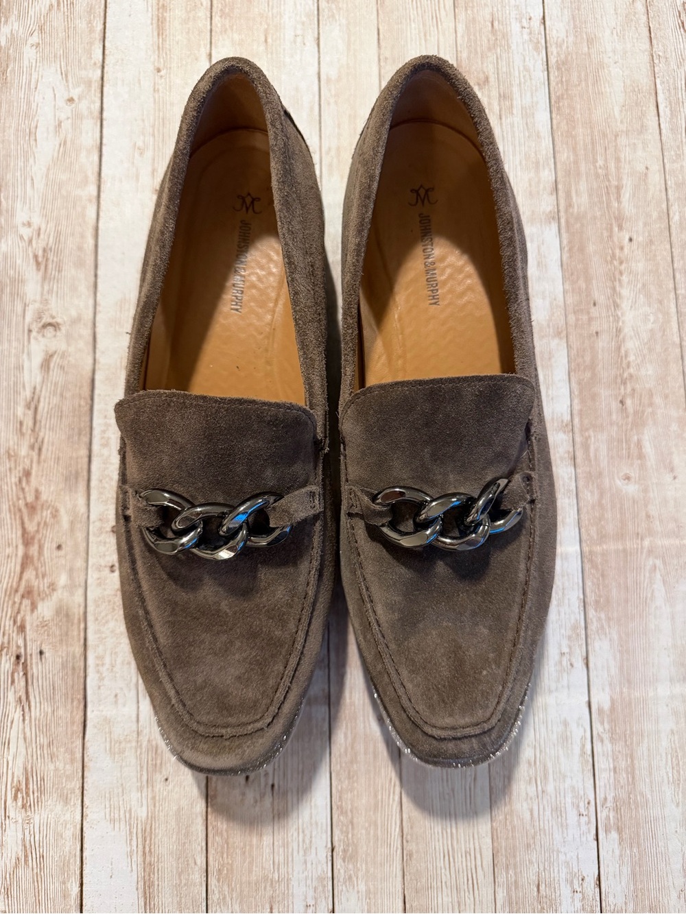 Women’s Suede Chain-Accent Loafers in Dark Brown *Fits Like a 10* - Picture 2 of 6
